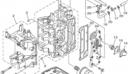 Cylinder Crankcase 1 для лодочного мотора YAMAHA F40MSHA_MLHA_ESRA_TLRA (F40MSHA)2002 г. 