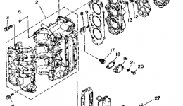 Crankcase Cylinder для лодочного мотора YAMAHA P50TLRQ1992 г. 