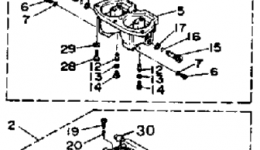 Карбюратор для лодочного мотора YAMAHA 200ETLD-JD1990 г. 