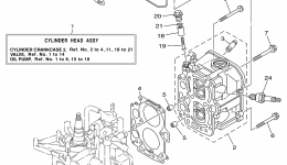 Cylinder Crankcase 2 для лодочного мотора YAMAHA F8MSH (0405) _6MLH 60N-1002466~1005230 F8MSH_MLH 60R-1004281~102006 г. 