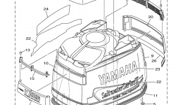 Top Cowling для лодочного мотора YAMAHA LX225_250TXRB (SX225TURB)2003 г. 