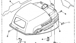 Top Cowling для лодочного мотора YAMAHA F9.9MLHU1996 г. 