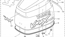 Top Cowling для лодочного мотора YAMAHA V150TLRA2002 г. 