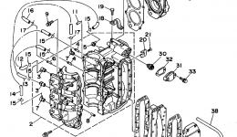 Cylinder Crankcase для лодочного мотора YAMAHA 40MJHT1995 г. 