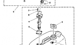 Топливный бак для лодочного мотора YAMAHA 115ETLG-JD (115ETXG)1988 г. 