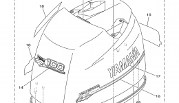 Top Cowling для лодочного мотора YAMAHA F100TLRY2000 г. 