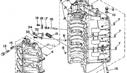 Cylinder Crankcase 1 для лодочного мотора YAMAHA 250TXRT1995 г. 