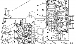 Cylinder Crankcase 1 для лодочного мотора YAMAHA 225TLRT1995 г. 