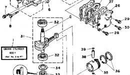 Crankcase Cylinder Piston for лодочного мотора YAMAHA 4SG1988 year 