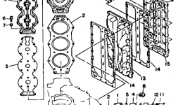 Cylinder Crankcase 2 for лодочного мотора YAMAHA P200TLRR1993 year 