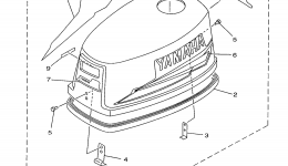 Top Cowling для лодочного мотора YAMAHA 4MLHW1998 г. 