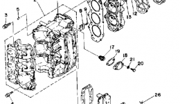 Cylinder - Crankcase для лодочного мотора YAMAHA 50ETMLD1990 г. 