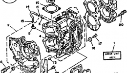 Cylinder Crankcase для лодочного мотора YAMAHA C25MLHR1993 г. 