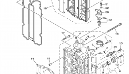 Cylinder Crankcase 2 для лодочного мотора YAMAHA F90TJR (0406) 62P-1008069~1010401 F90TLR_TXR_TJR 61P-1021936~1022006 г. 