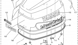 Top Cowling для лодочного мотора YAMAHA SX150TXRA2002 г. 