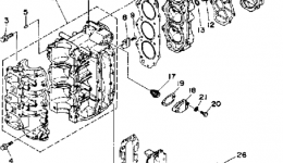 Cylinder Crankcase for лодочного мотора YAMAHA 50ELRP1991 year 