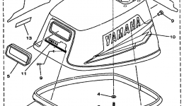 Top Cowling для лодочного мотора YAMAHA 8MSHW1998 г. 