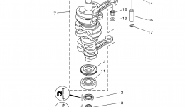 Коленвал и поршневая группа для лодочного мотора YAMAHA 70TLR (0408)2006 г. 