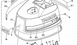 Top Cowling для лодочного мотора YAMAHA C115TLRU1996 г. 
