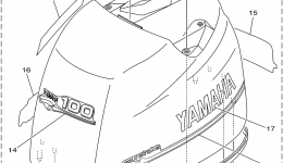 Top Cowling для лодочного мотора YAMAHA F100TLRX1999 г. 