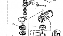 Коленвал и поршневая группа для лодочного мотора YAMAHA C25ELRQ1992 г. 