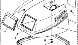 Top Cowling для лодочного мотора YAMAHA F9.9LJ1986 г. 