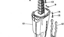 Upper Casing для лодочного мотора YAMAHA C85TLRS1994 г. 