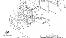 Cylinder Crankcase 1 for лодочного мотора YAMAHA F2.5MSH (0406) 69M-1033504~10407462006 year 