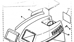 Top Cowling для лодочного мотора YAMAHA T9.9ELRR1993 г. 