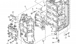 Cylinder Crankcase 1 для лодочного мотора YAMAHA LF150TXR (0408)2006 г. 