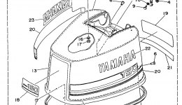 Top Cowling для лодочного мотора YAMAHA C150TXRV1997 г. 