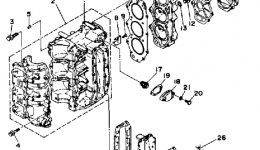 Cylinder - Crankcase для лодочного мотора YAMAHA 50TLHP1991 г. 