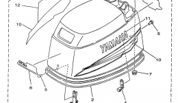 Top Cowling для лодочного мотора YAMAHA 25MSHW31998 г. 