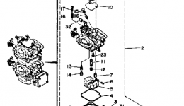 Карбюратор для лодочного мотора YAMAHA 25MLHP1991 г. 