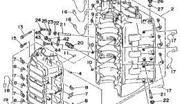 Cylinder Crankcase для лодочного мотора YAMAHA V200TLRW1998 г. 