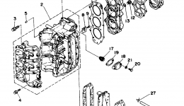 Cylinder - Crankcase for лодочного мотора YAMAHA 50TLHQ1992 year 