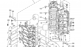 Cylinder Crankcase 1 для лодочного мотора YAMAHA V150TLRB2003 г. 