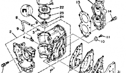 Crankcase Cylinder для лодочного мотора YAMAHA 25ESJ1986 г. 