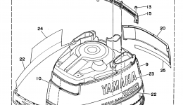 Top Cowling для лодочного мотора YAMAHA 225TLRT1995 г. 