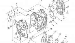 Cylinder Crankcase для лодочного мотора YAMAHA 9.9MSH (0407) 682K-1040158~ 15MSH 684K-10587632006 г. 