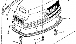 Top Cowling (9.9J 15J) для лодочного мотора YAMAHA 9_9_15SH_LH_ESH_ELH (9.9ELJ)1986 г. 