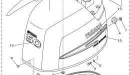 Top Cowling для лодочного мотора YAMAHA F50TLRA2002 г. 