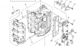 Cylinder Crankcase 1 для лодочного мотора YAMAHA F40JEA_041 (0411)2006 г. 