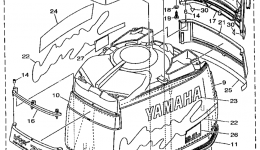 Top Cowling для лодочного мотора YAMAHA V200TLRW1998 г. 