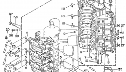 Cylinder Crankcase 1 для лодочного мотора YAMAHA 225TLRU1996 г. 