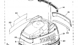 Top Cowling для лодочного мотора YAMAHA 115ETLD_JD (115ETLDA)1990 г. 