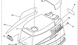 Top Cowling для лодочного мотора YAMAHA 50TLRA2002 г. 