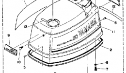 Top Cowling для лодочного мотора YAMAHA 50ESD-JD1990 г. 