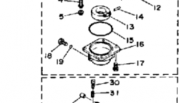 Карбюратор для лодочного мотора YAMAHA 90ETLJ-JD1986 г. 