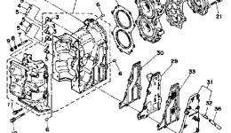 Crankcase Cylinder для лодочного мотора YAMAHA 25LD1990 г. 